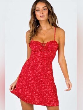 Princess Polly Red Polka Dot Mini Dress